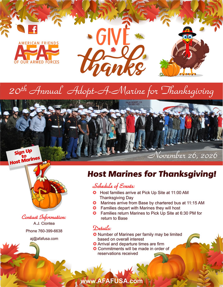 Adopt a Marine for Thanksgiving
